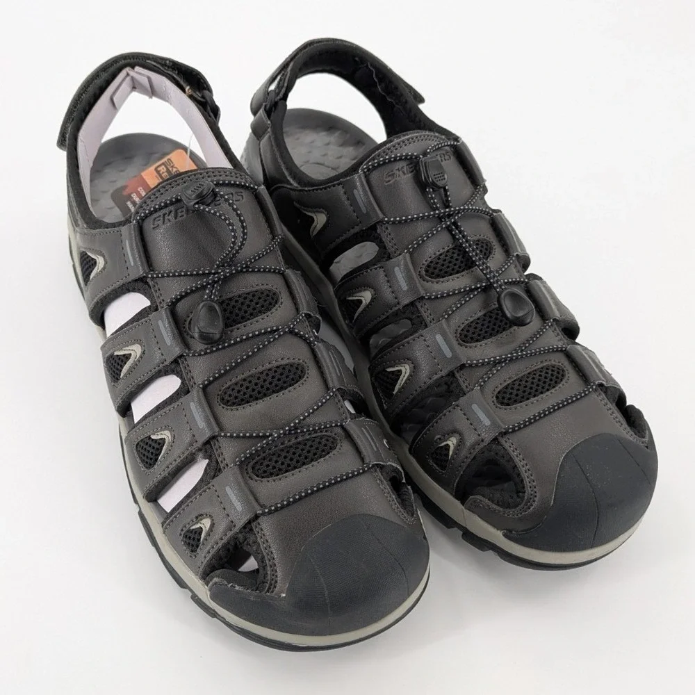 Skechers Relaxed Fit Tresmen‎ Outseen Fisherman Style Sandals Men's Size 13 Gray